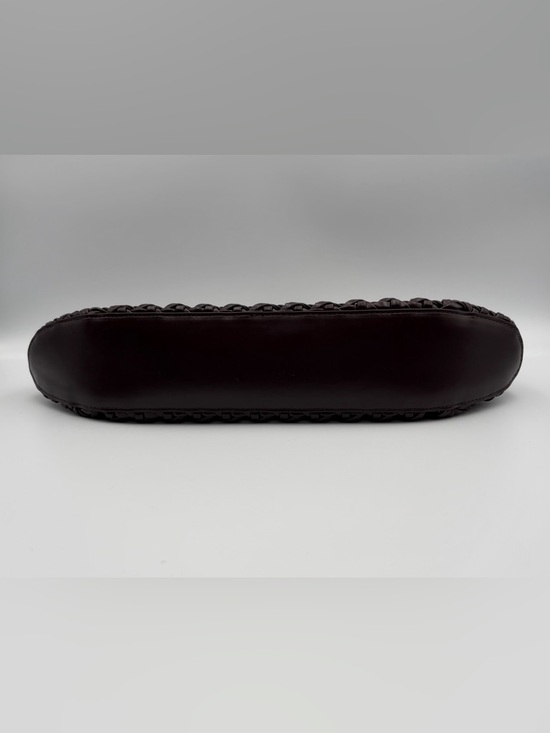 JW PEI Lily Faux Bamboo Woven Shoulder Bag Brown Vegan Leather Crossbody - Picture 5 of 7